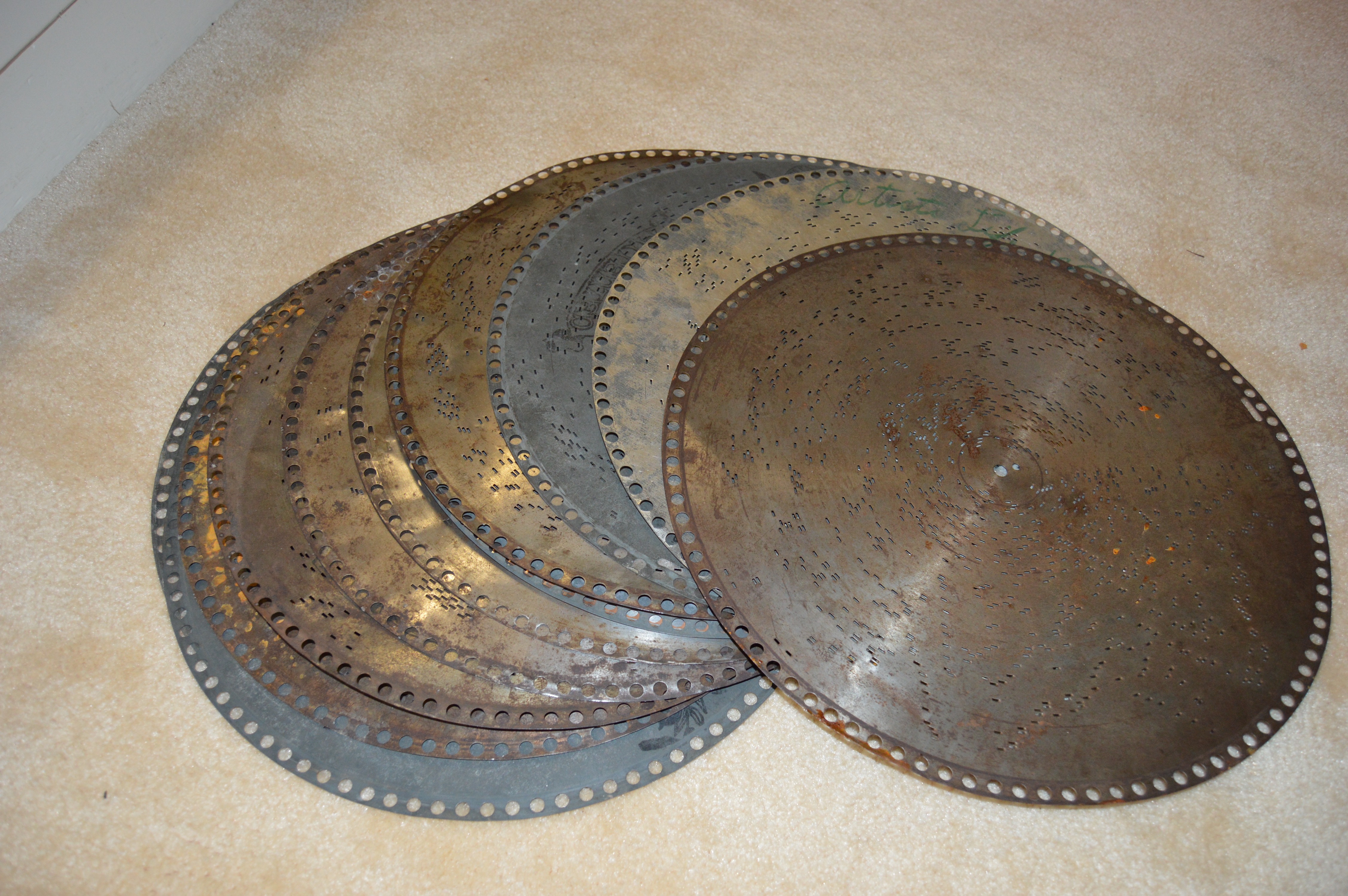 Rare Antique "Regina" Double Comb Music Box and Several Record Tins