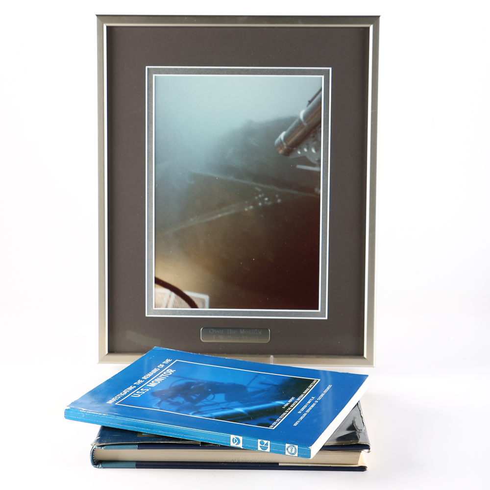 Photograph and Signed Books on the USS "Monitor"