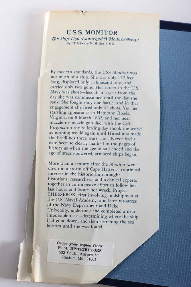 Photograph and Signed Books on the USS "Monitor"