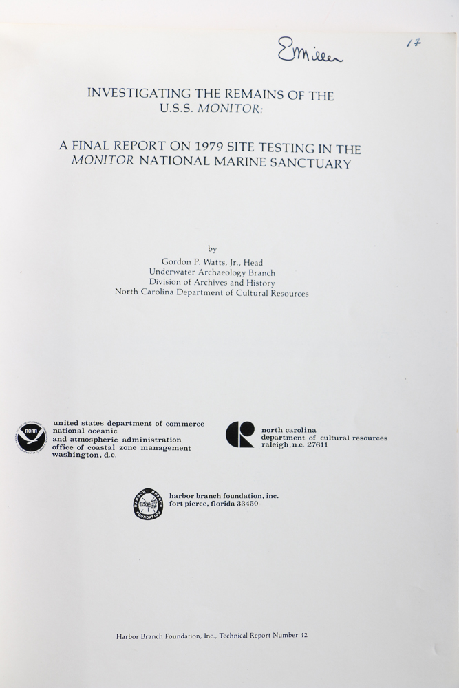 Photograph and Signed Books on the USS "Monitor"