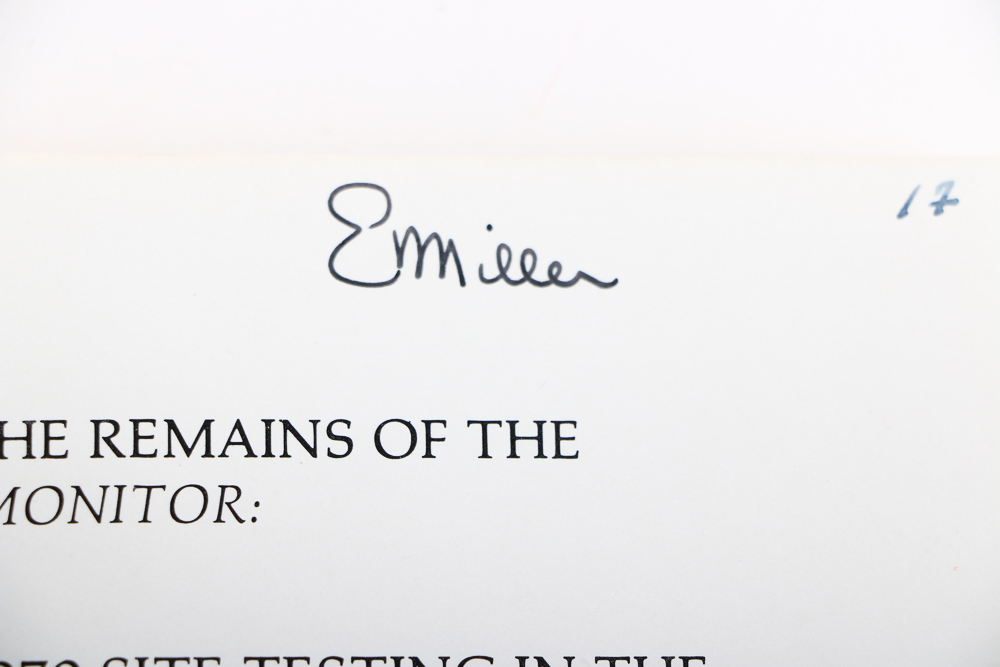 Photograph and Signed Books on the USS "Monitor"