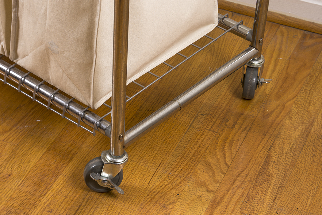 Rolling Laundry Cart and Clothes Folding Gadget