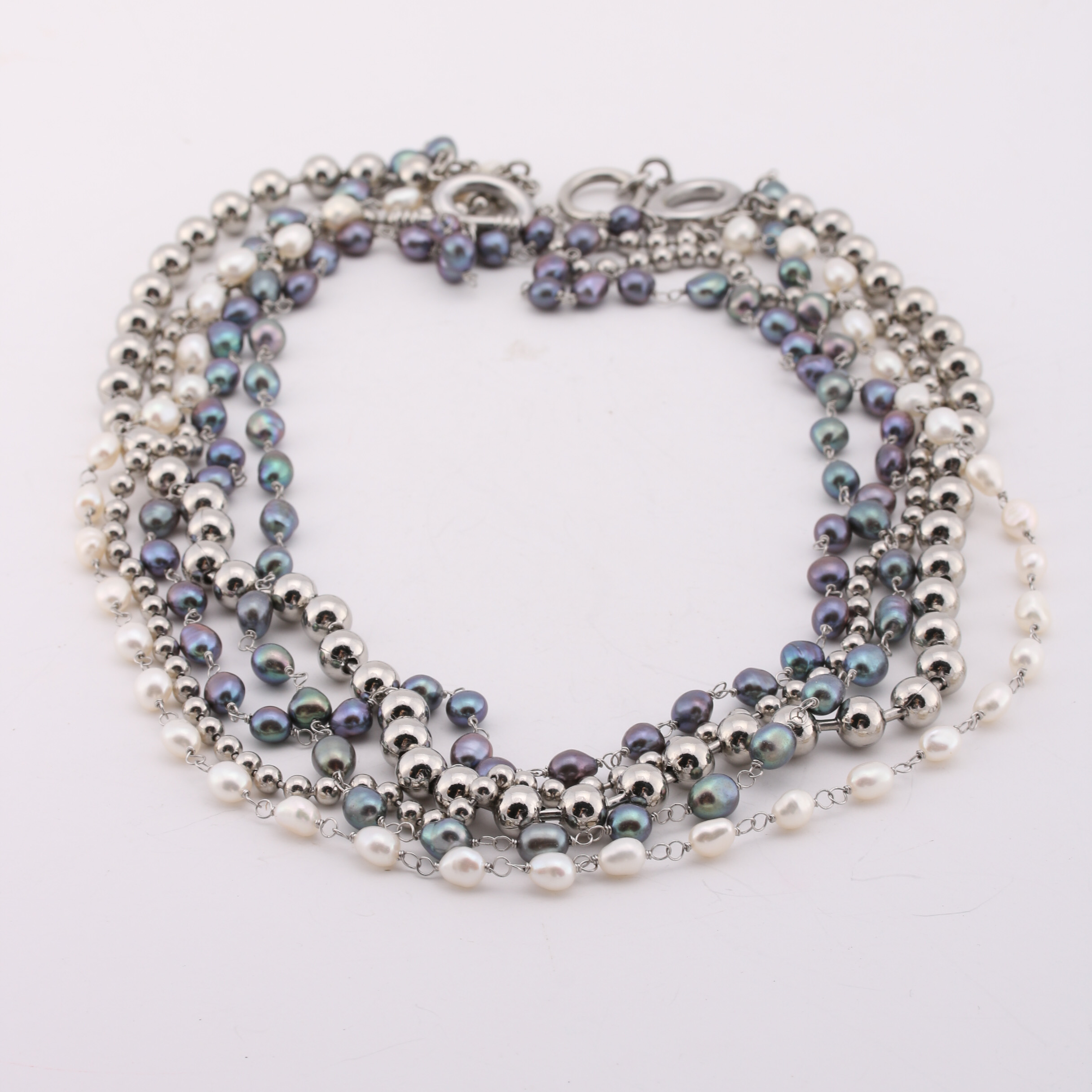 Dyed Freshwater Pearl Necklace and Bracelets