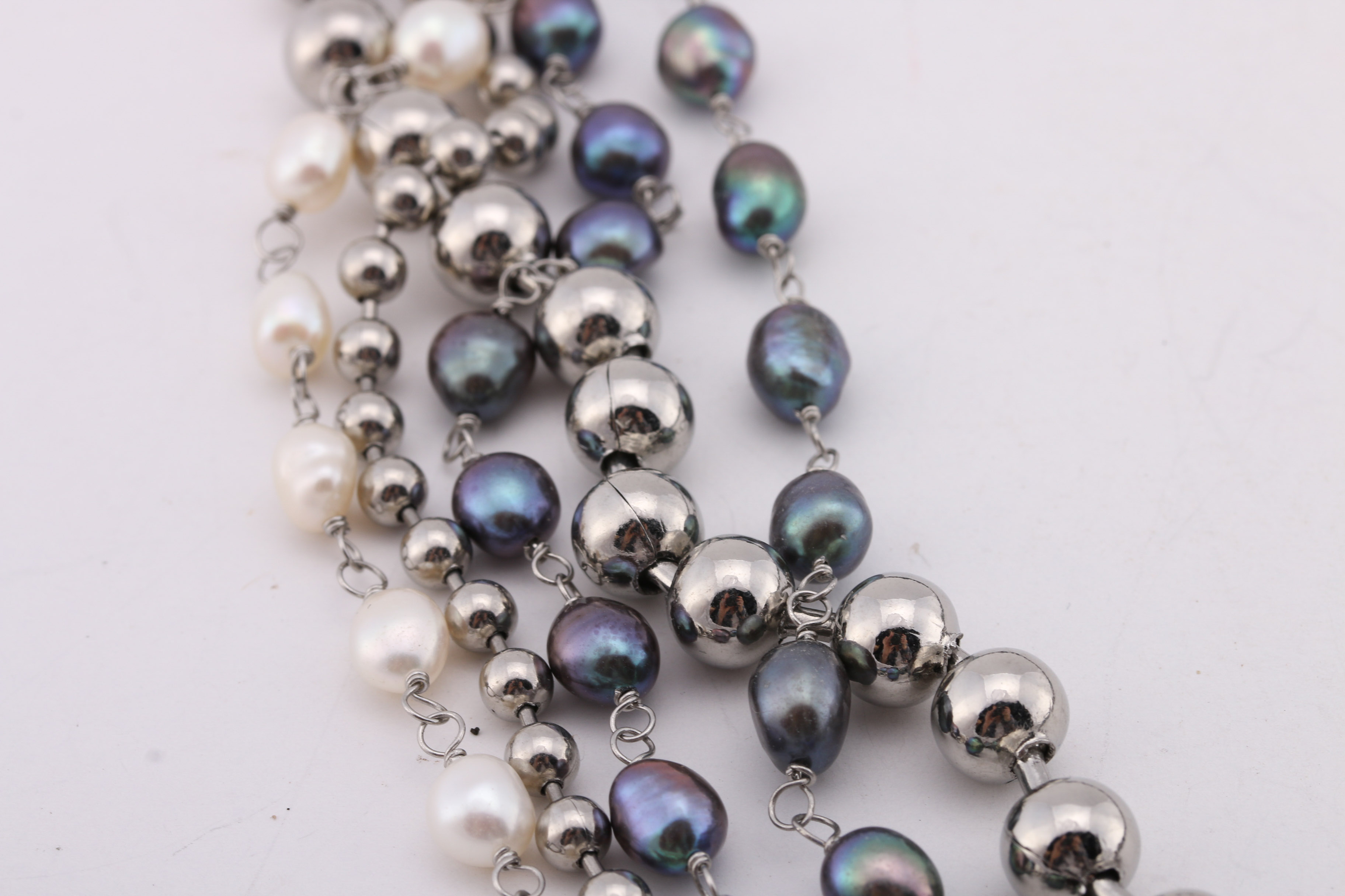 Dyed Freshwater Pearl Necklace and Bracelets