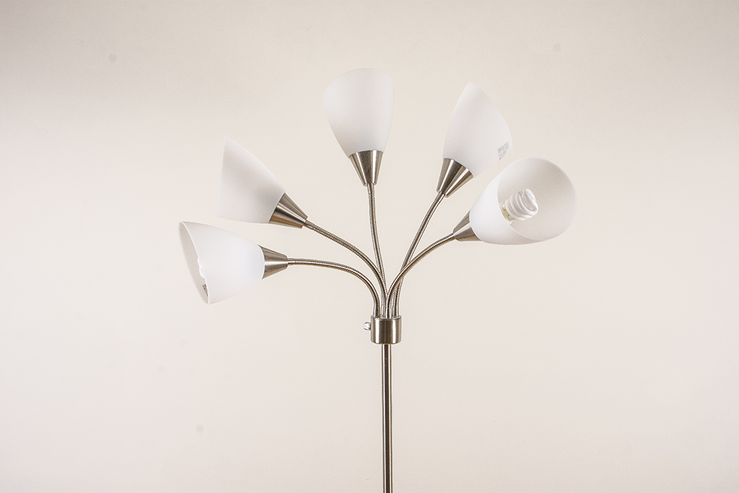 Silver Tone Multi-Arm Floor Lamp