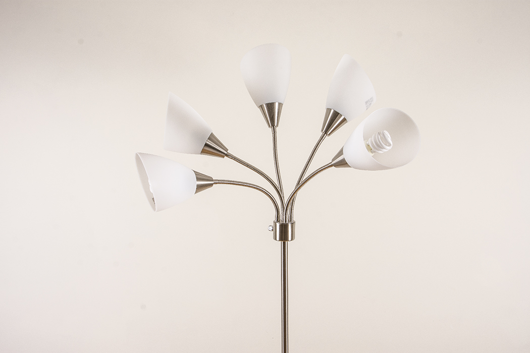 Silver Tone Multi-Arm Floor Lamp
