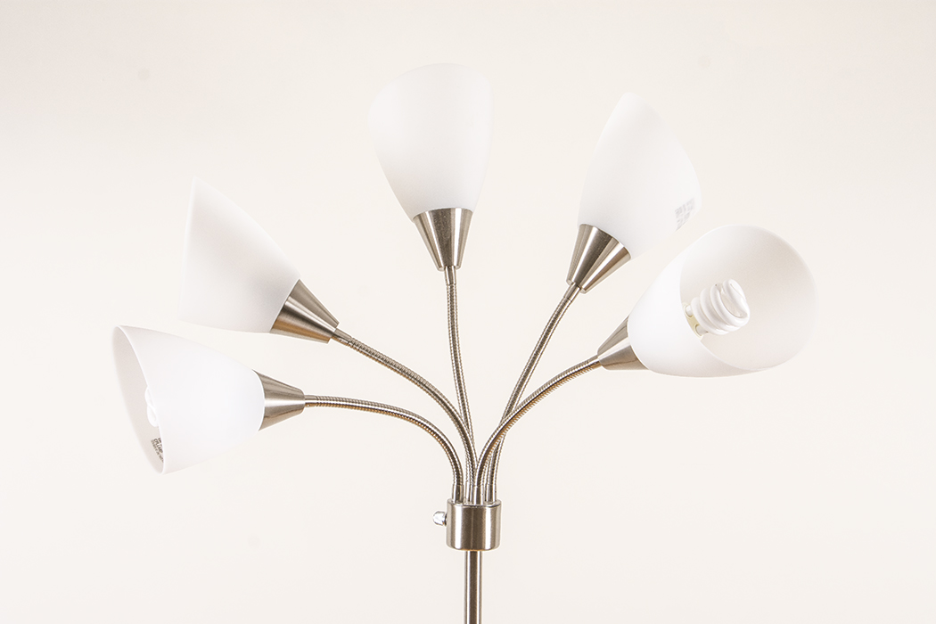 Silver Tone Multi-Arm Floor Lamp