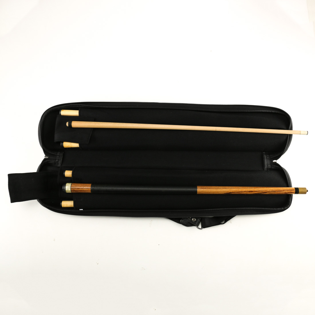 Two McDermott Proline Pool Cue Sticks and Leather Case