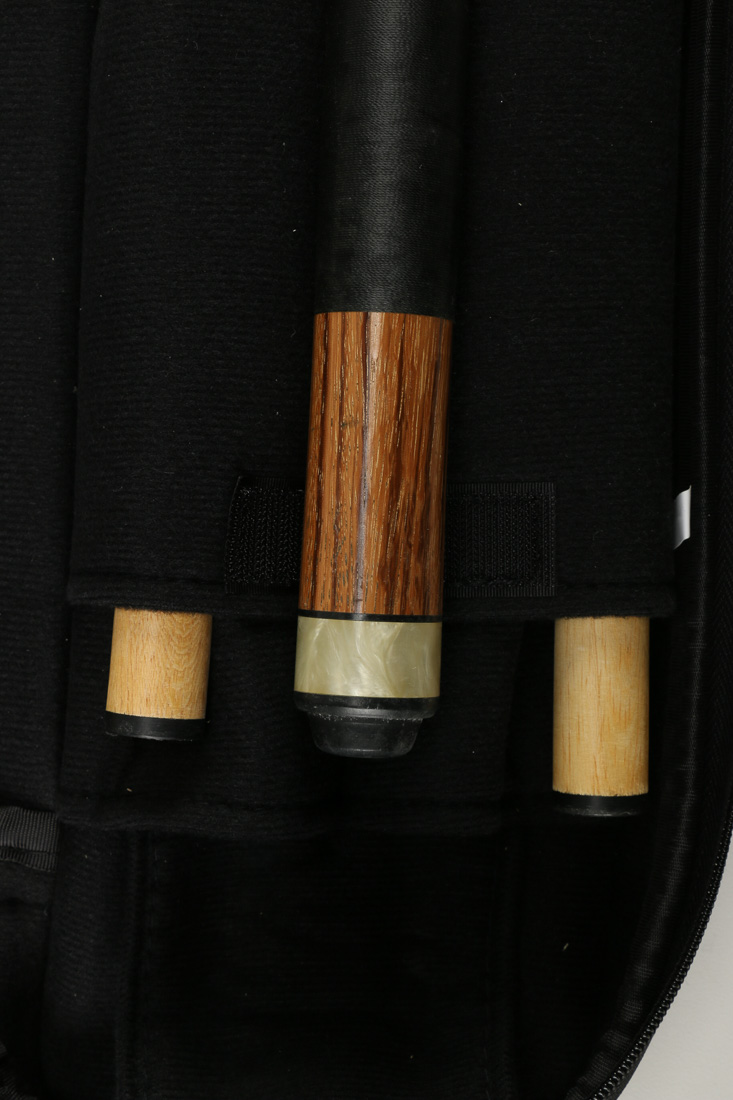 Two McDermott Proline Pool Cue Sticks and Leather Case