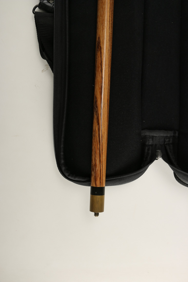 Two McDermott Proline Pool Cue Sticks and Leather Case