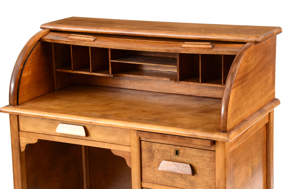 Roll Top Wood Desk