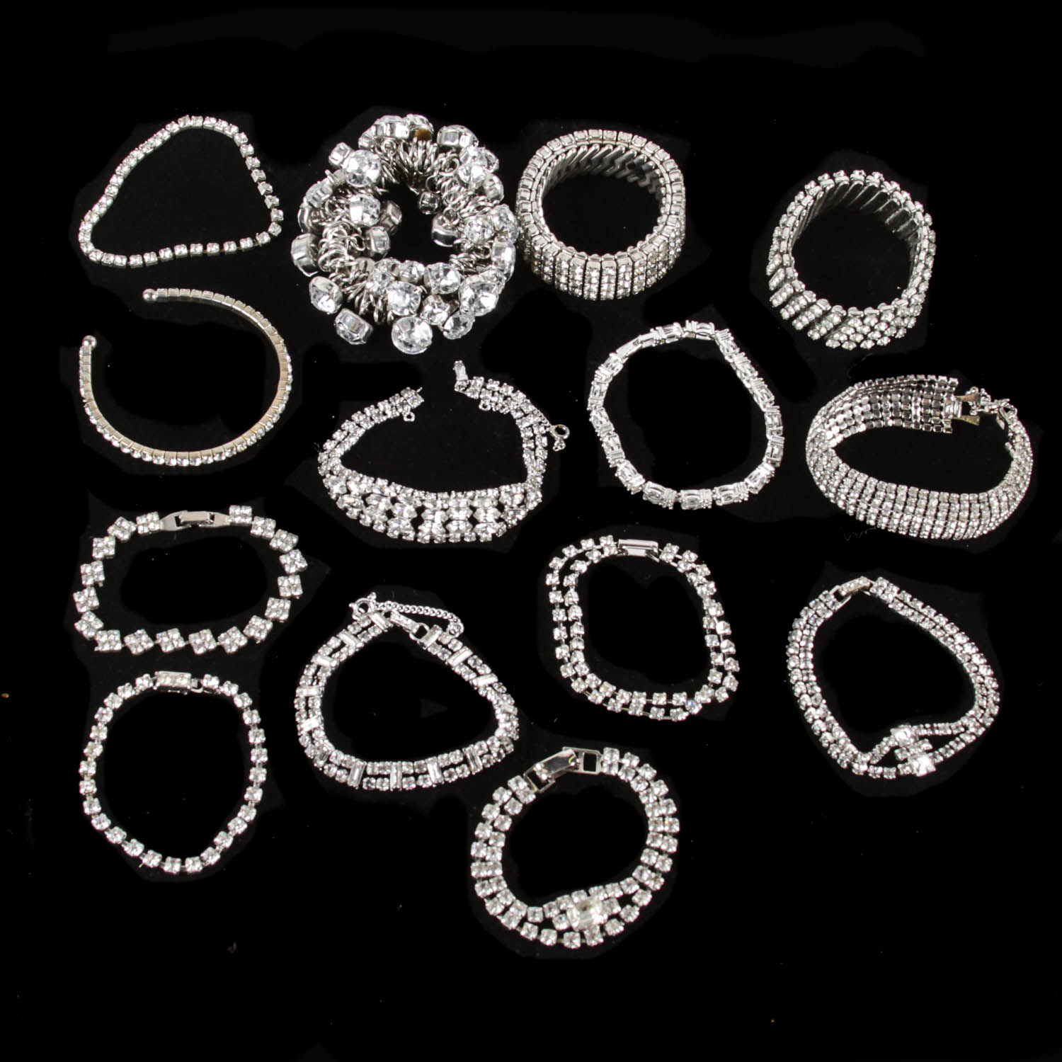 Collection of  Rhinestone Costume Bracelets