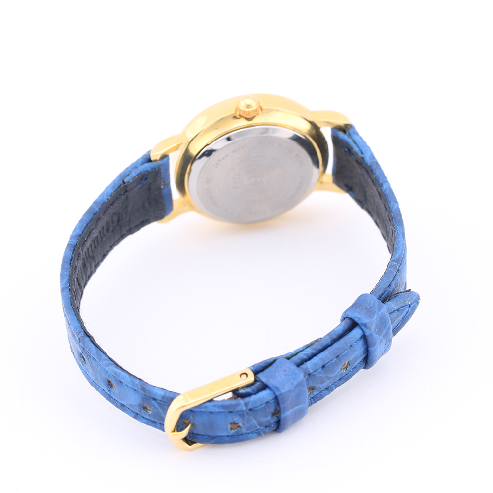 Blue and Gold Tone Gitano Leather Watch