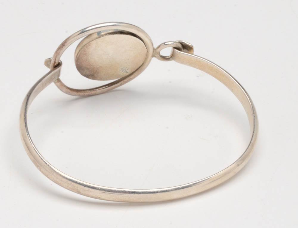 Vintage Mexican Sterling Silver and Dyed Red Coral Openwork Bracelet