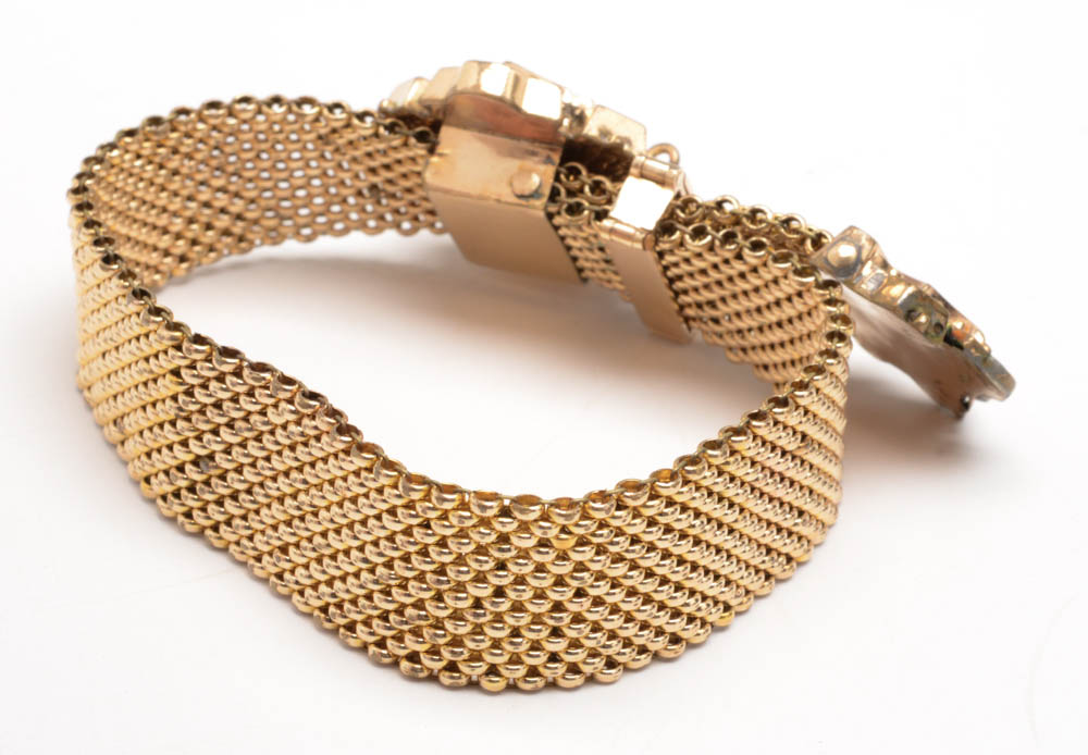 Victorian Gold Filled and Seed Pearl Adjustable Slide Bracelet