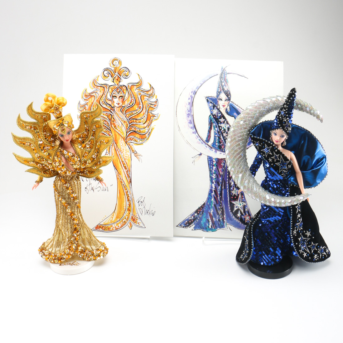 Bob Mackie "Goddes of the Sun" and "Moon Goddess" Barbie Dolls