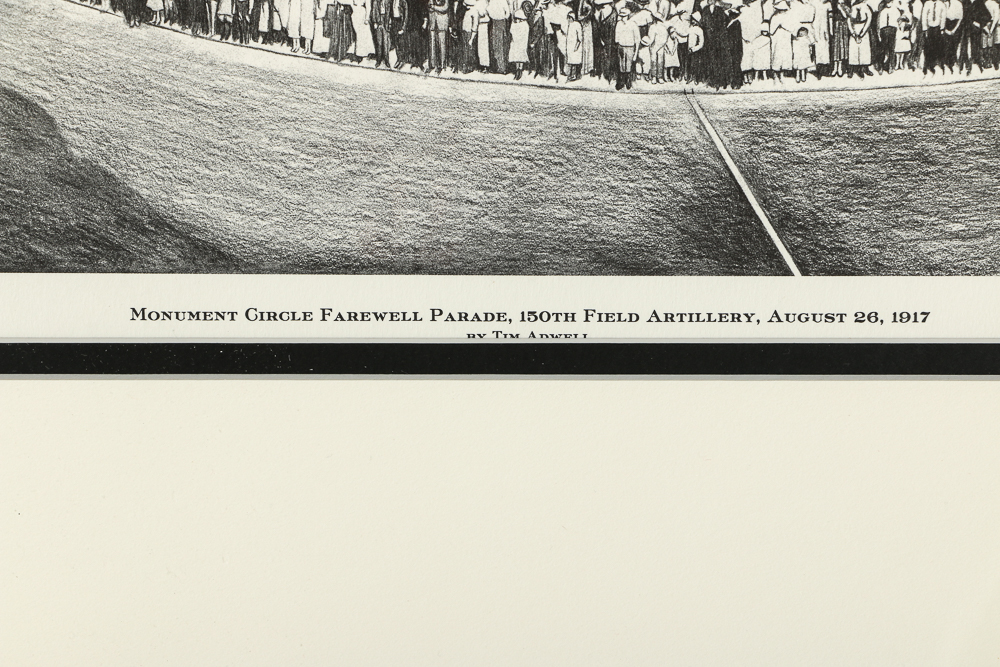 Tim K. Adwell Offset Lithograph "Monument Circle Farewell Parade"