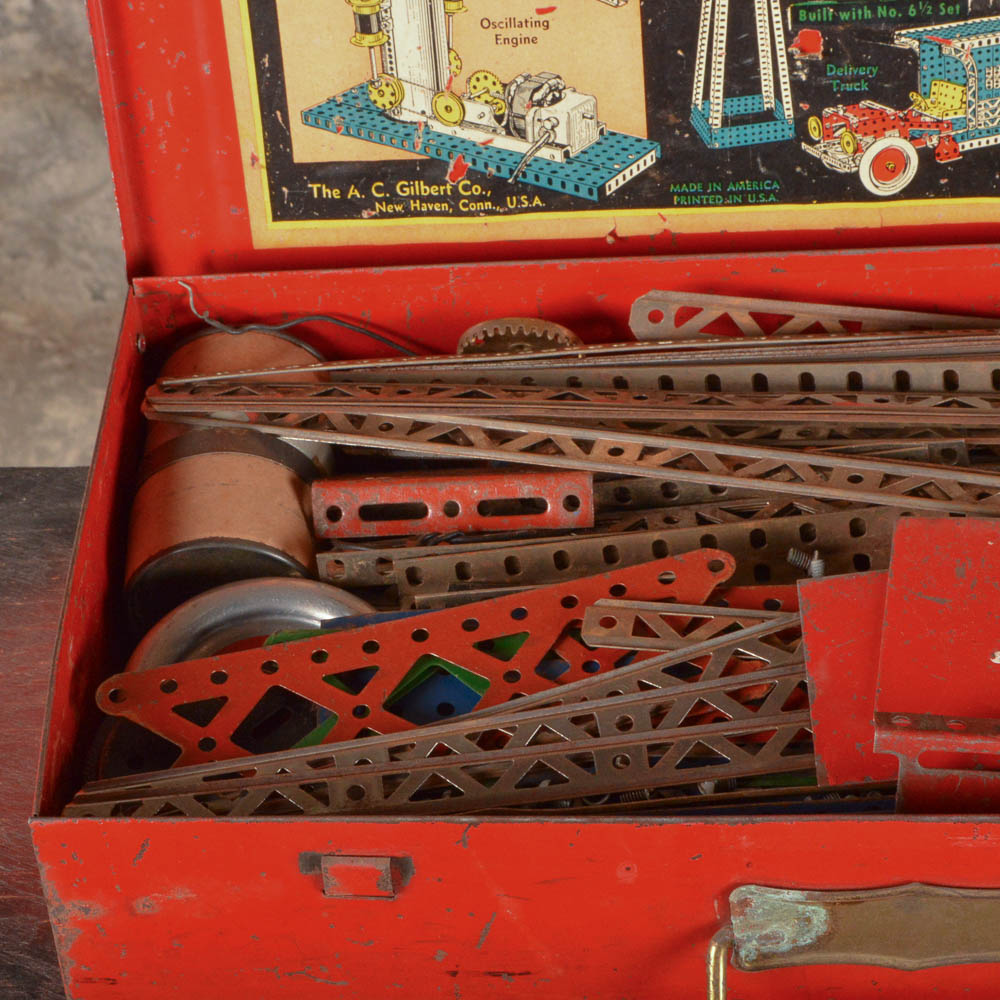 Three Vintage Erector Sets