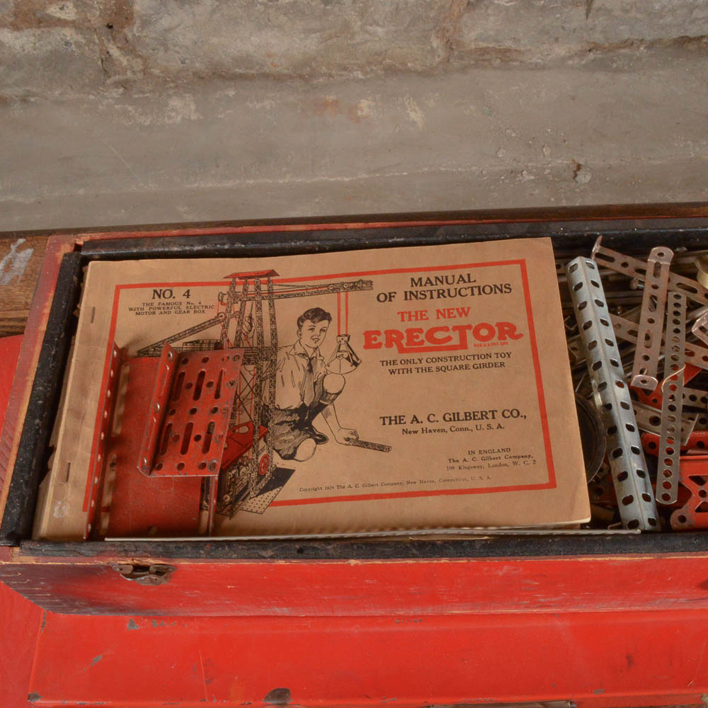Three Vintage Erector Sets