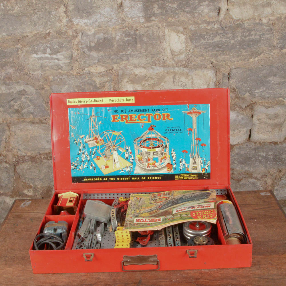 Three Vintage Erector Sets