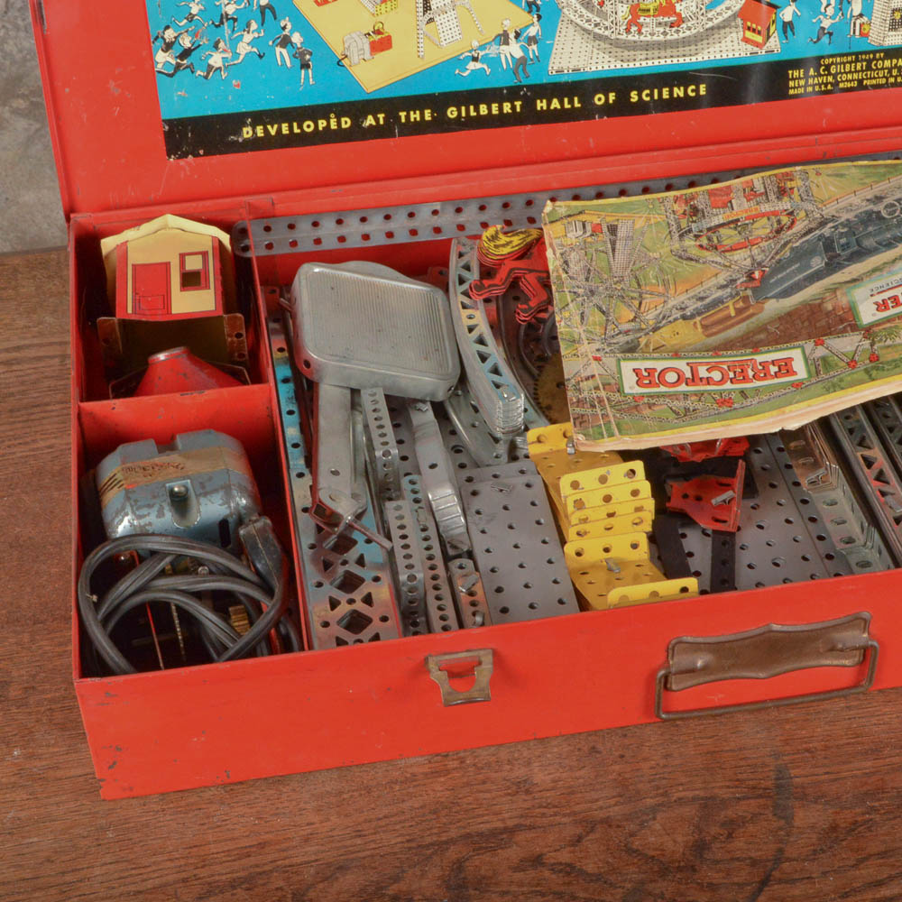Three Vintage Erector Sets