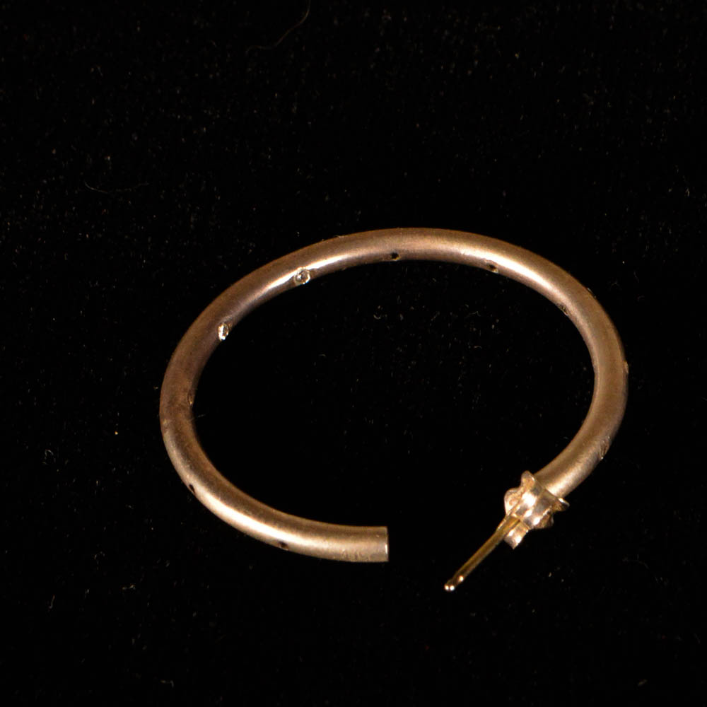 Sterling Silver andCubic Zirconia Hoop Earrings