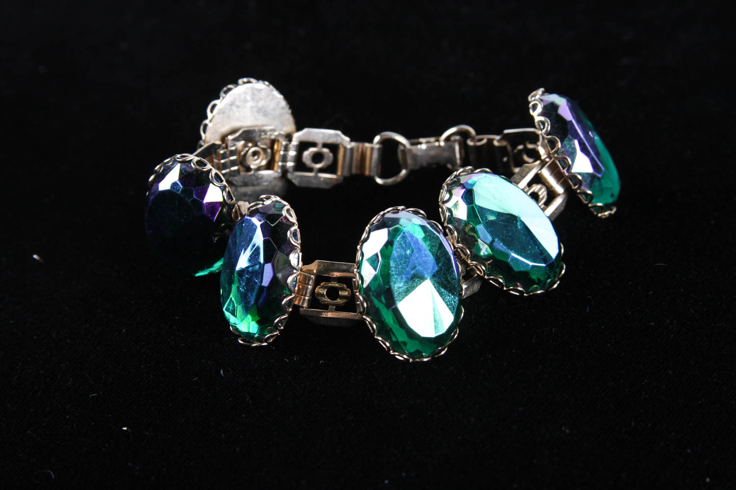 Collection of Green and Gold Costume Bracelets