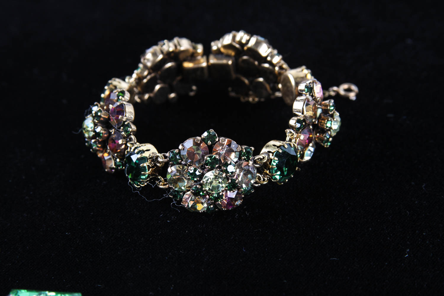 Collection of Green and Gold Costume Bracelets