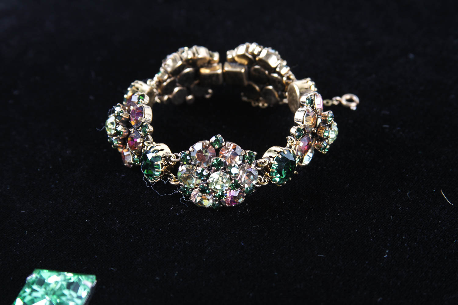 Collection of Green and Gold Costume Bracelets