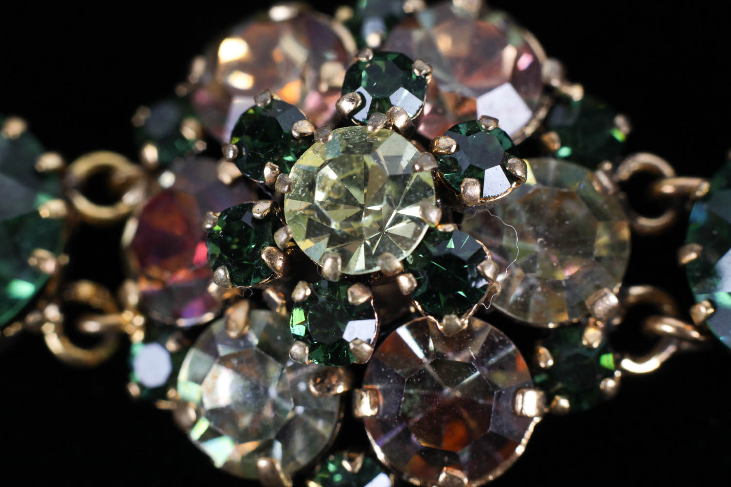 Collection of Green and Gold Costume Bracelets