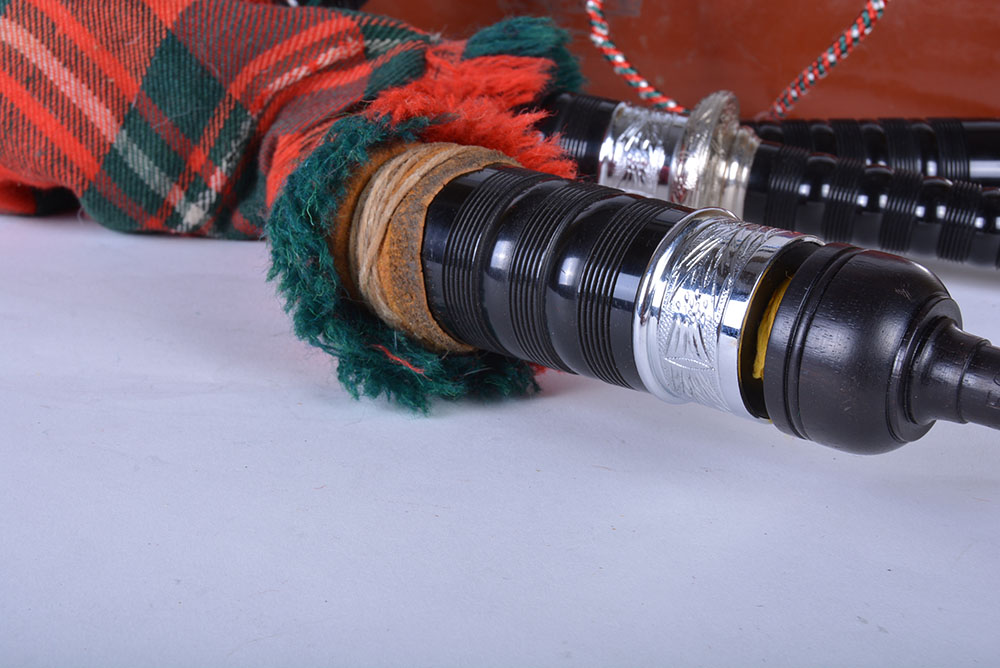 Green and Red Tartan Bagpipes
