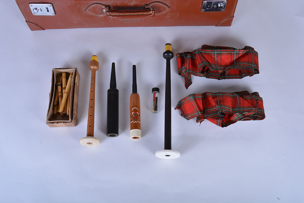 Green and Red Tartan Bagpipes