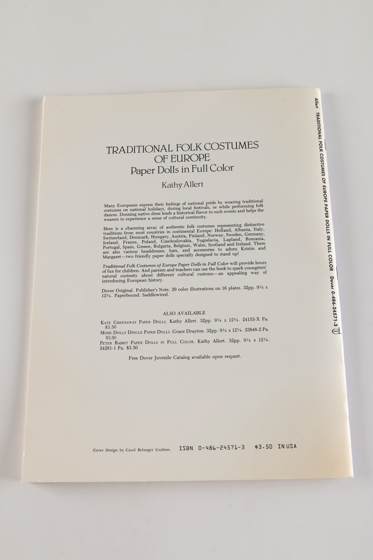 Dover Publications Folk Costume Paper Doll Booklet