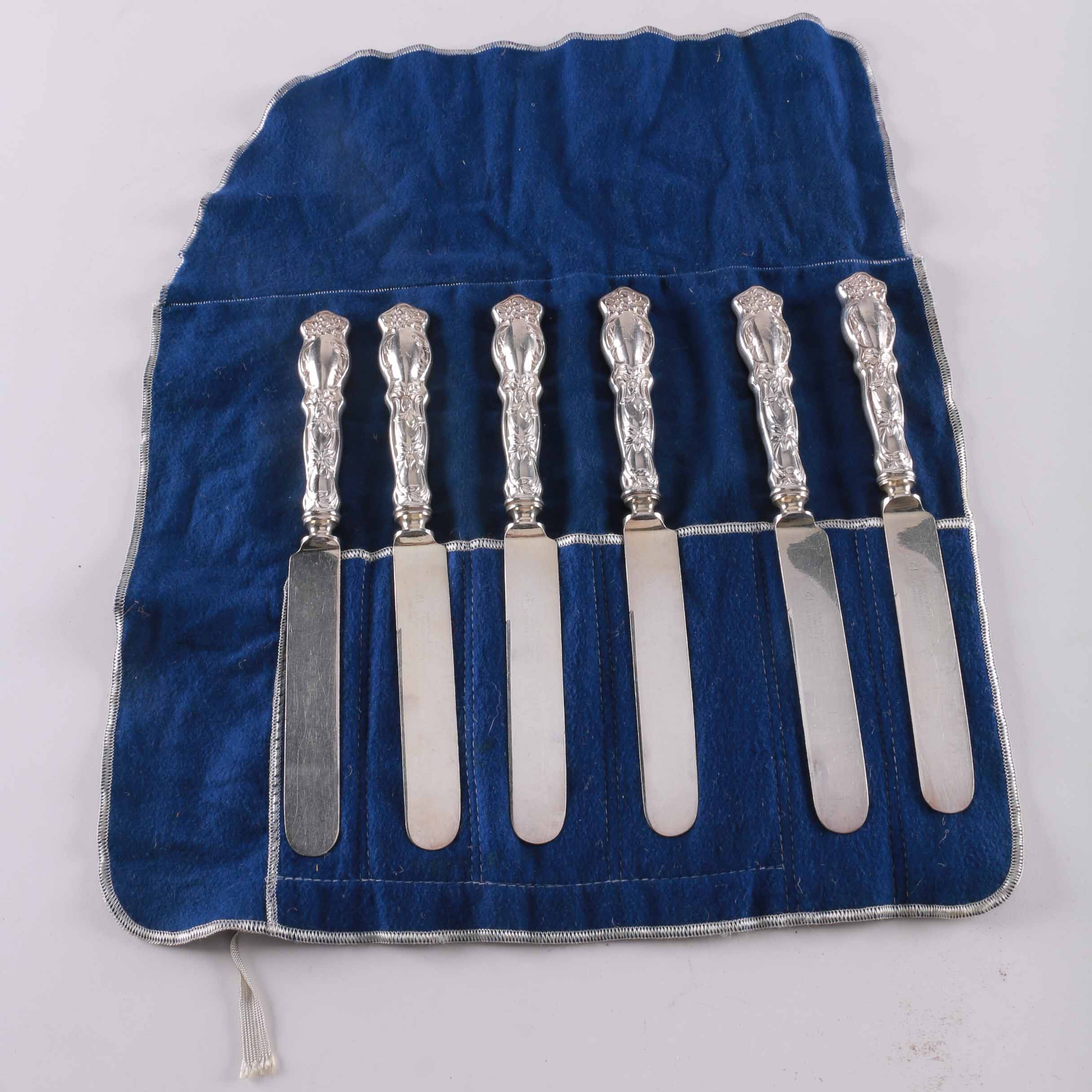 Simeon And George Rogers Silver Plate Knife Set