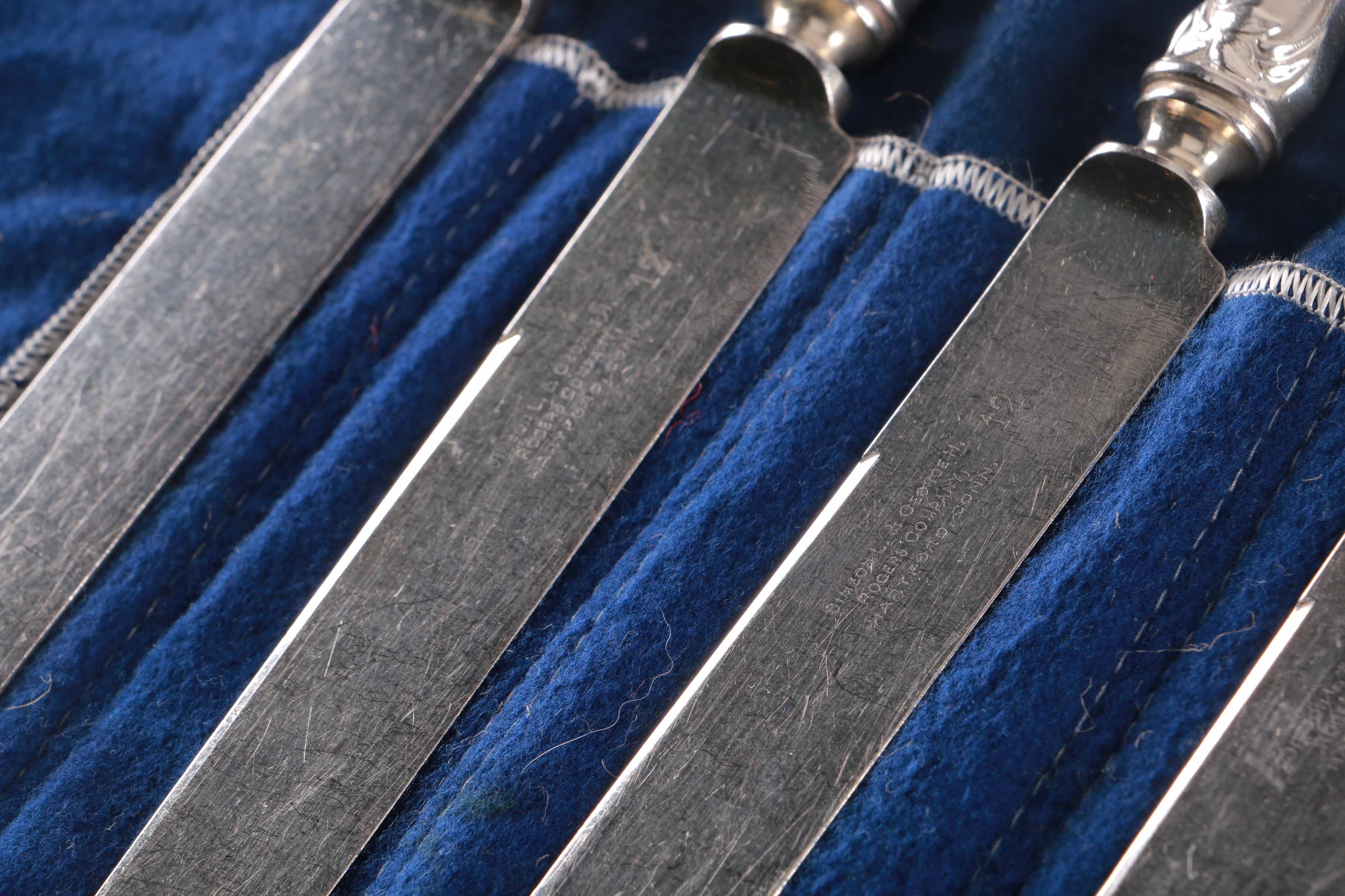 Simeon And George Rogers Silver Plate Knife Set