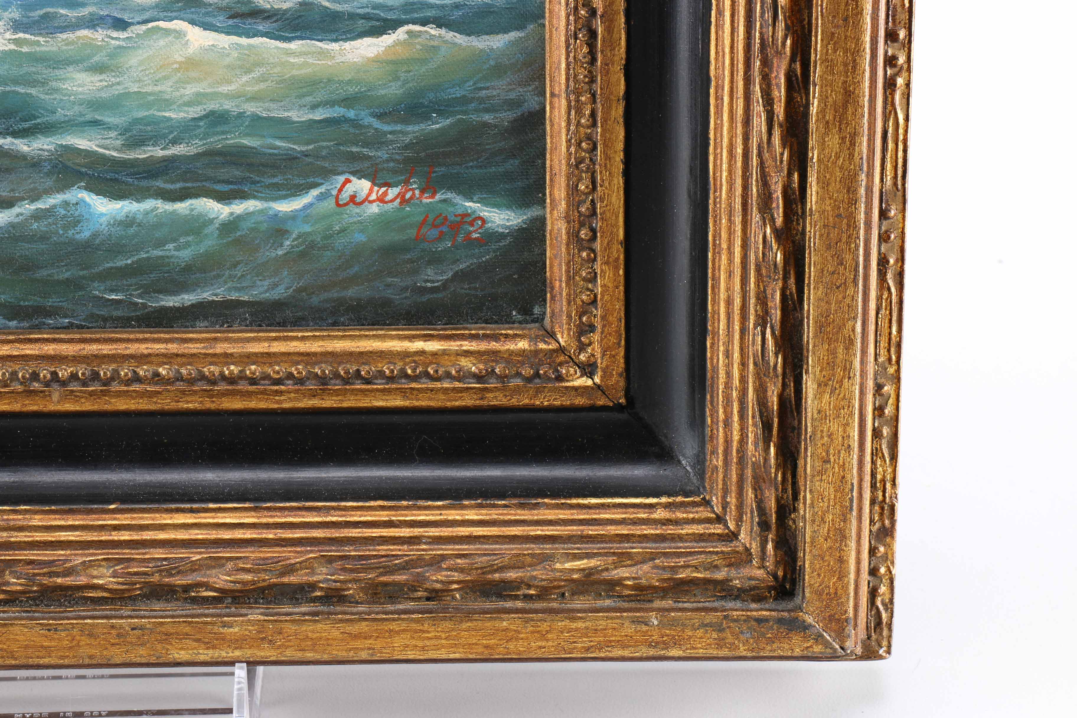 Signed Webb Oil Painting of a Clipper