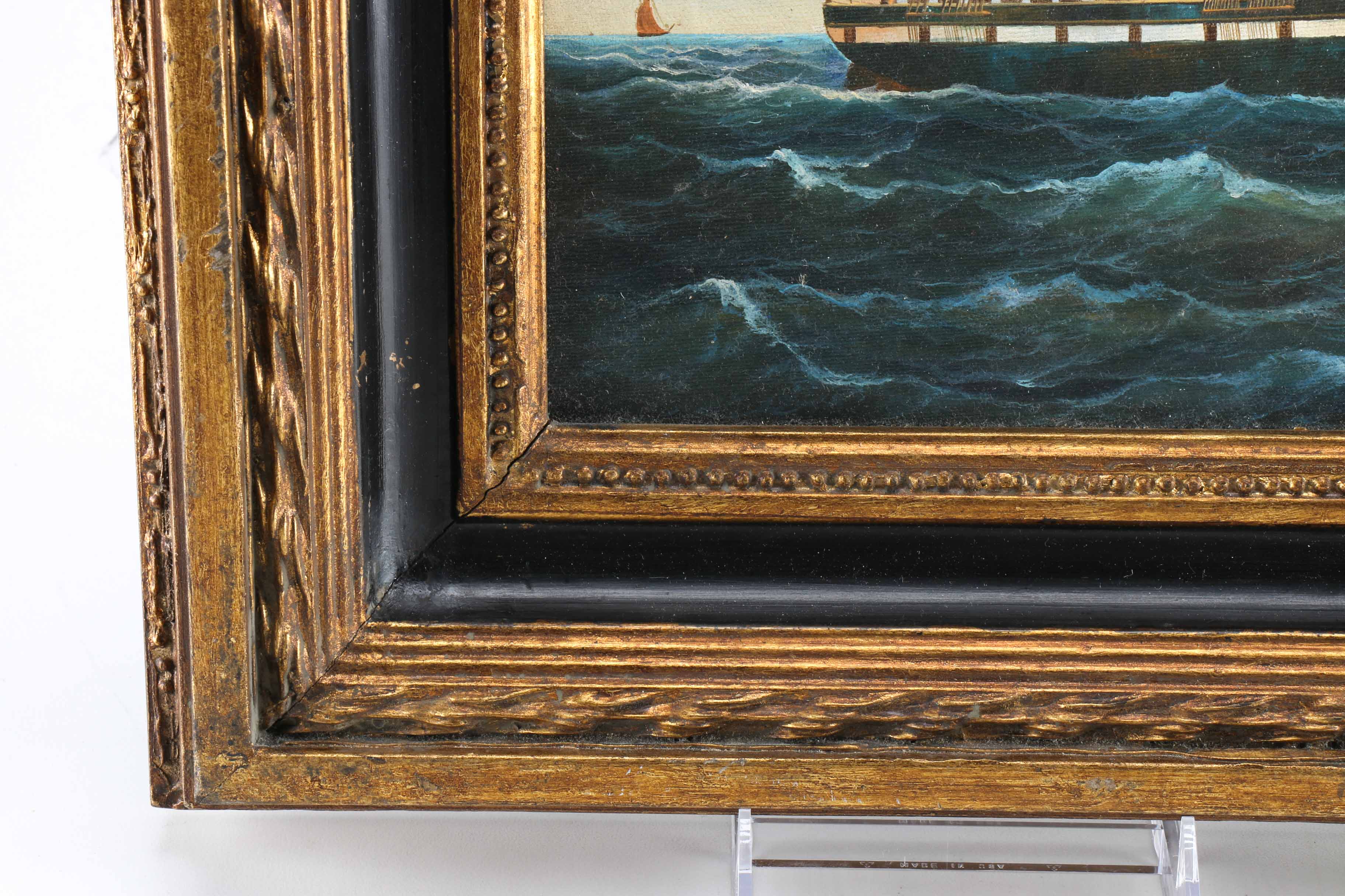 Signed Webb Oil Painting of a Clipper