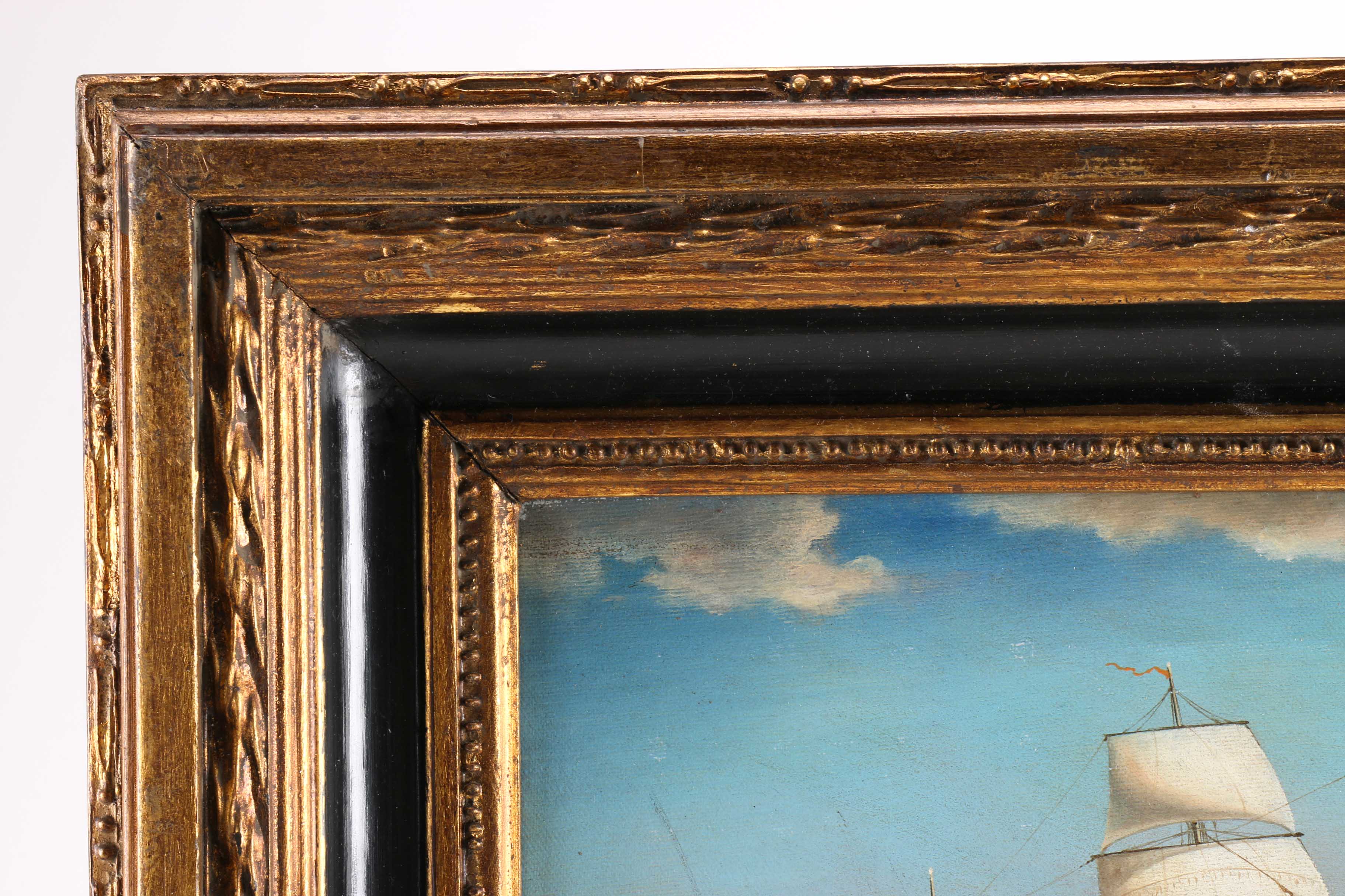 Signed Webb Oil Painting of a Clipper