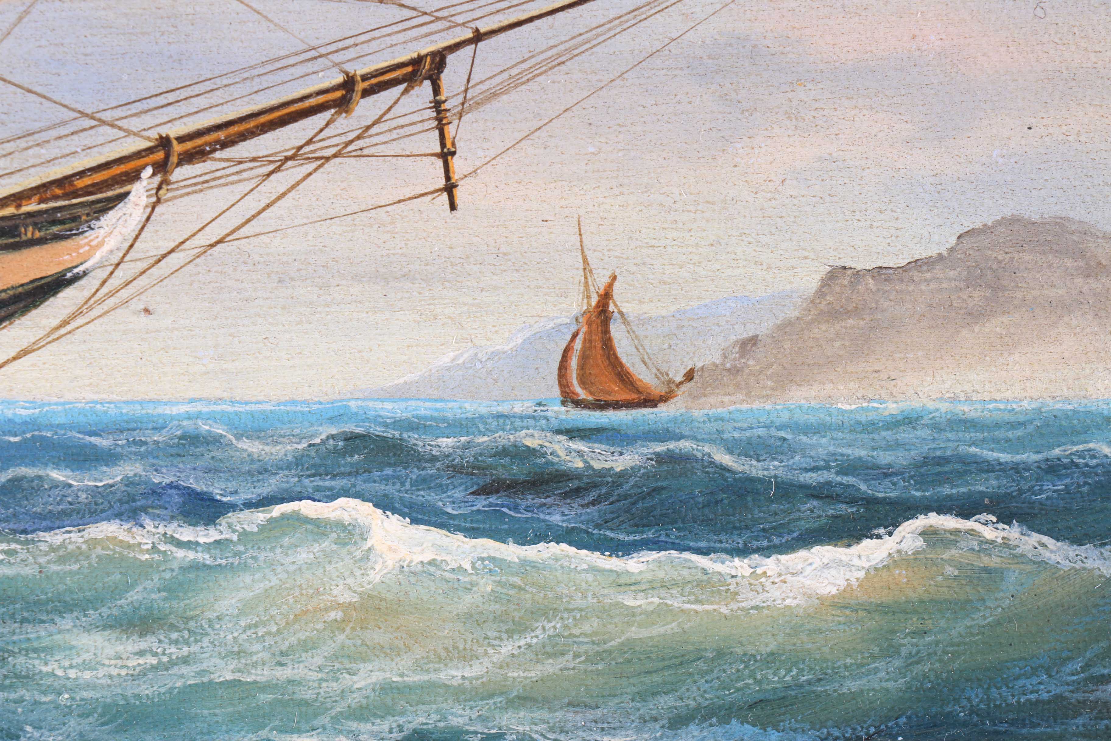 Signed Webb Oil Painting of a Clipper