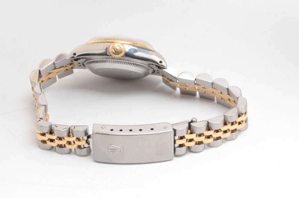 Women's Rolex Datejust 18K Yellow Gold and Stainless Steel Champagne Index Dial Automatic Watch