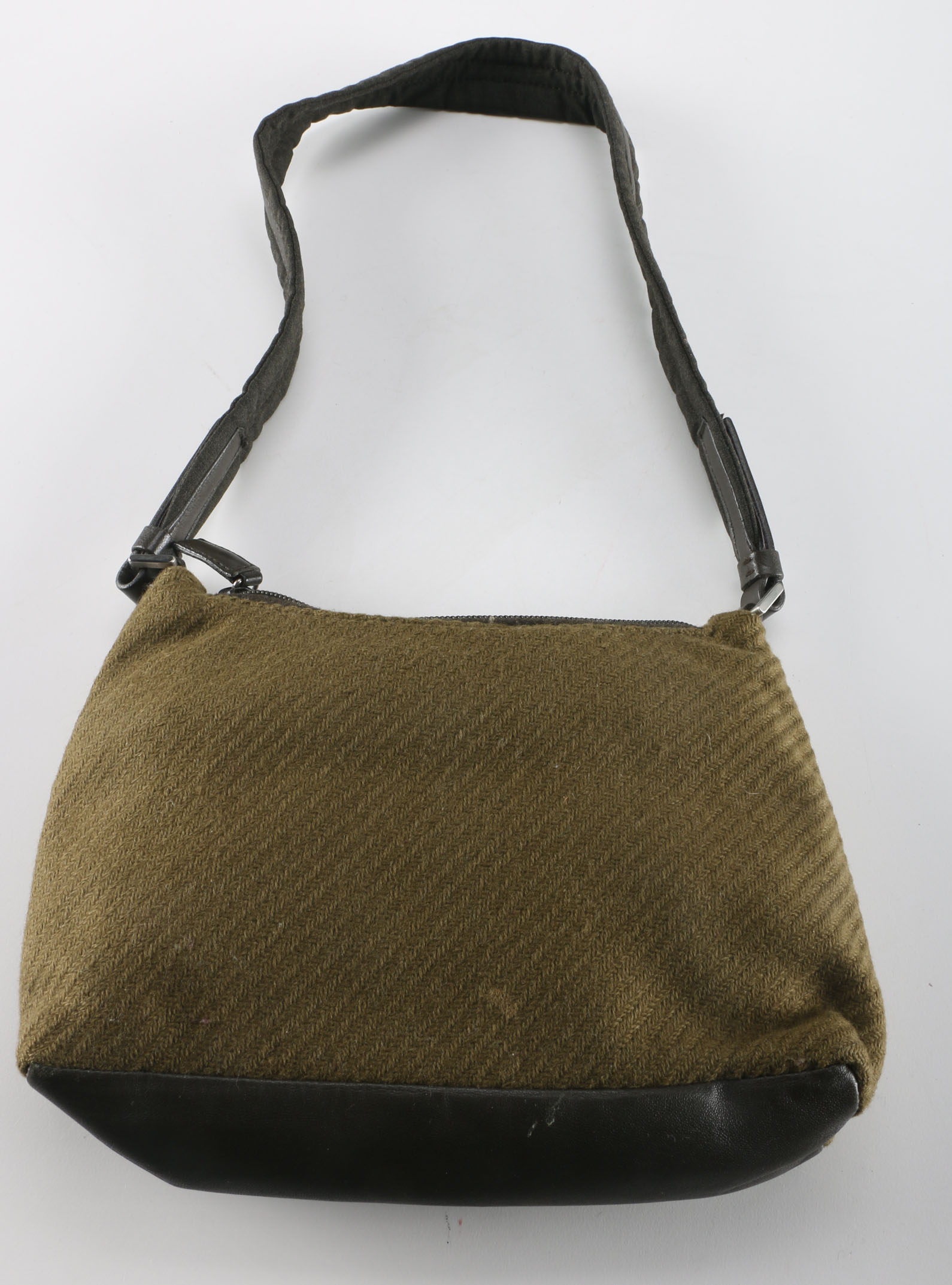 Prada Olive Green Wool Shoulder Bag