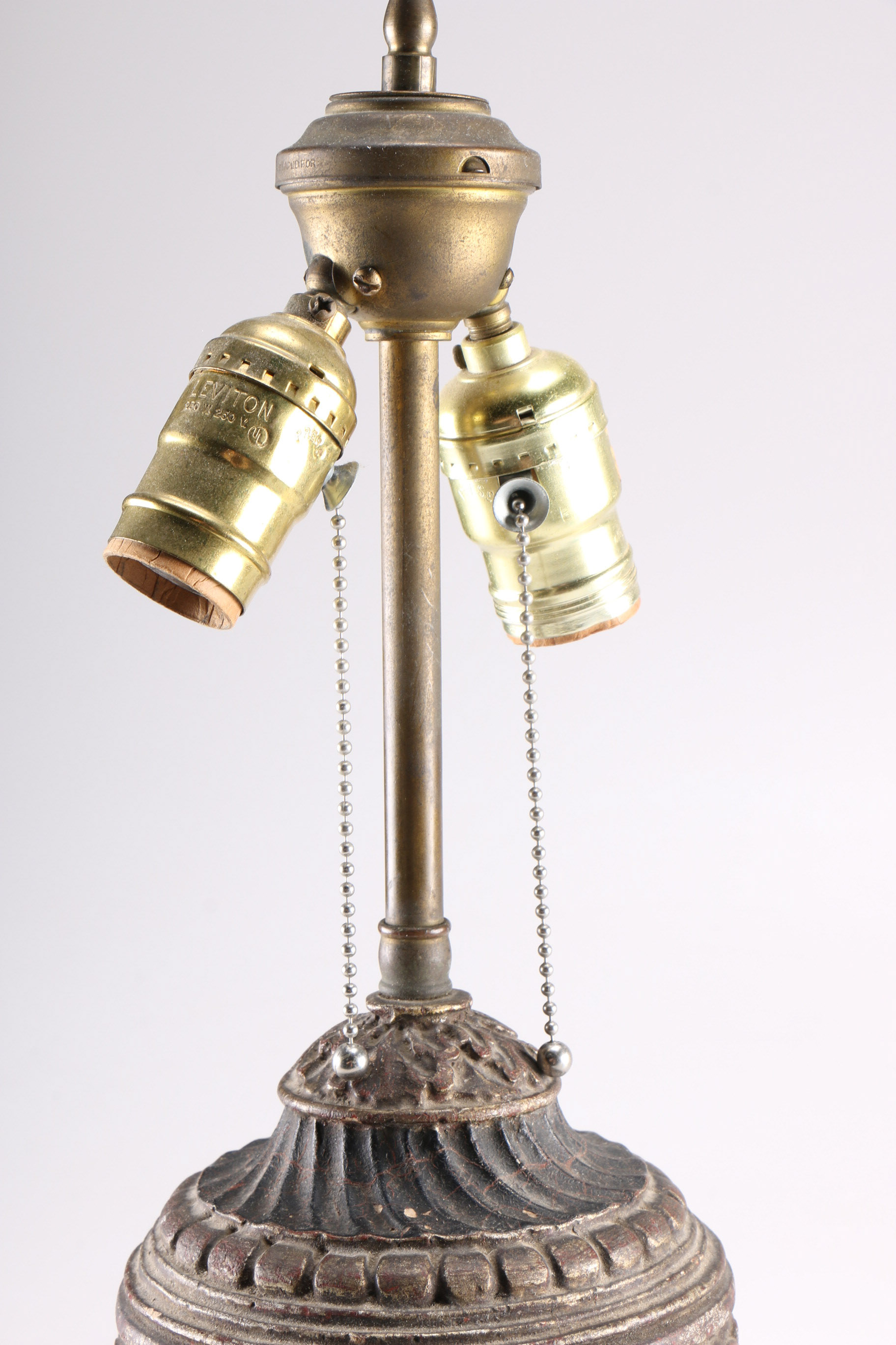 Vintage Roger Williams Table Lamp with Stained Glass Shade