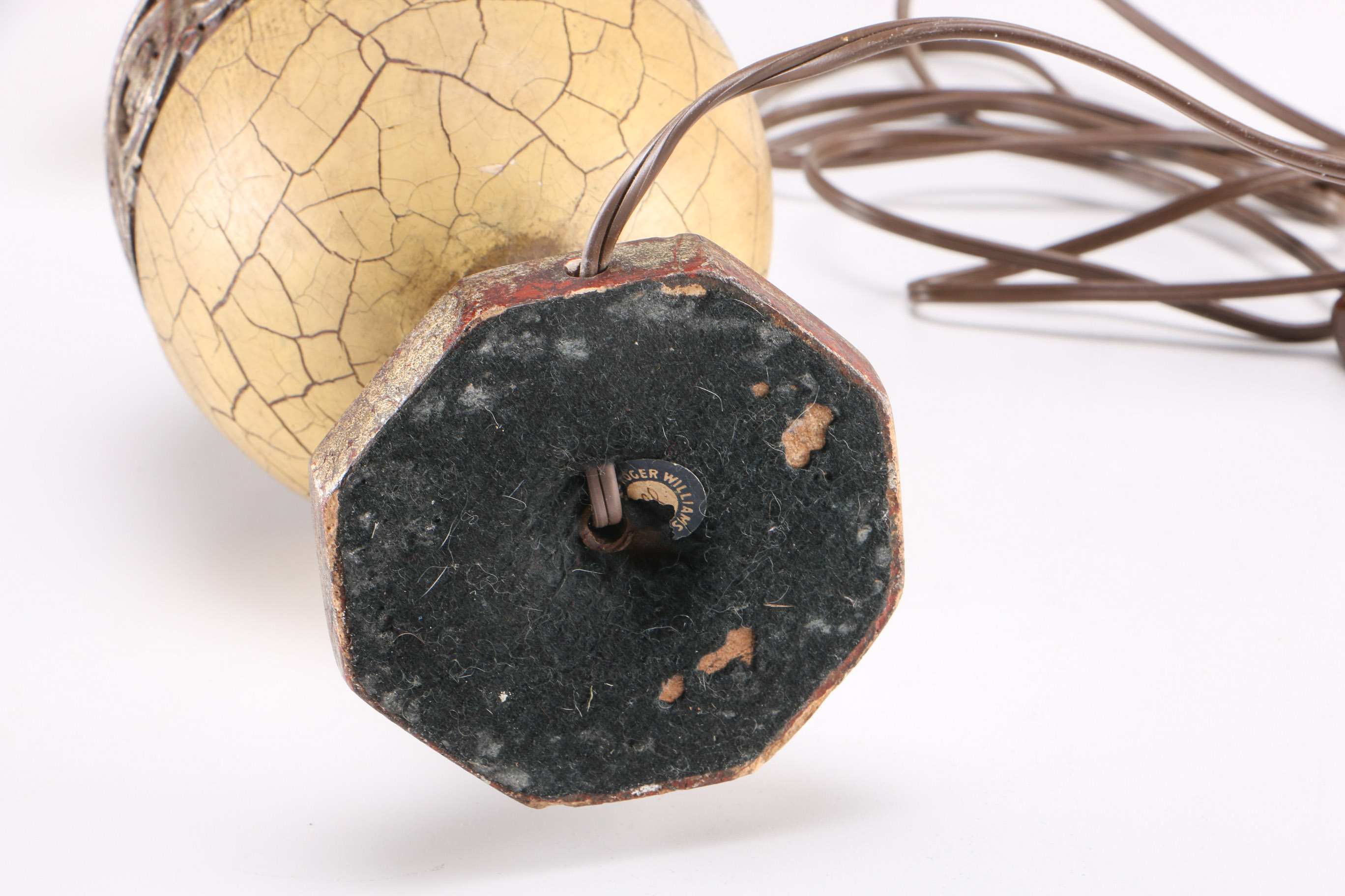 Vintage Roger Williams Table Lamp with Stained Glass Shade