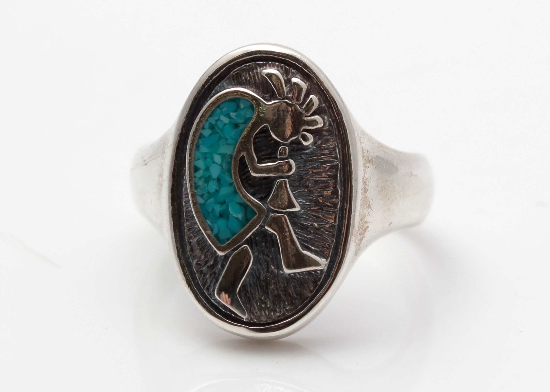 Sterling Silver Turquoise Kokopelli Ring