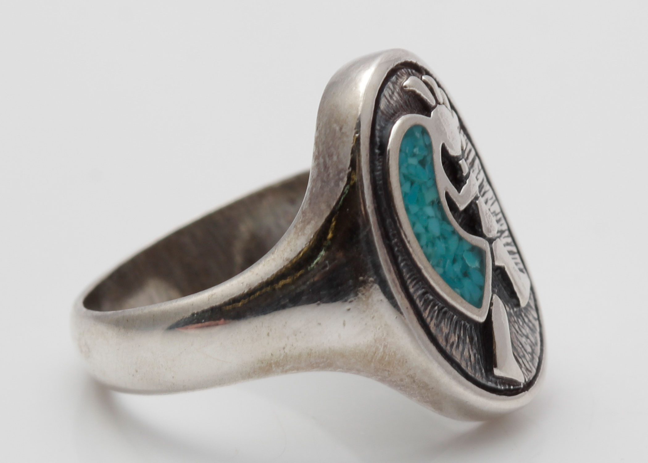 Sterling Silver Turquoise Kokopelli Ring