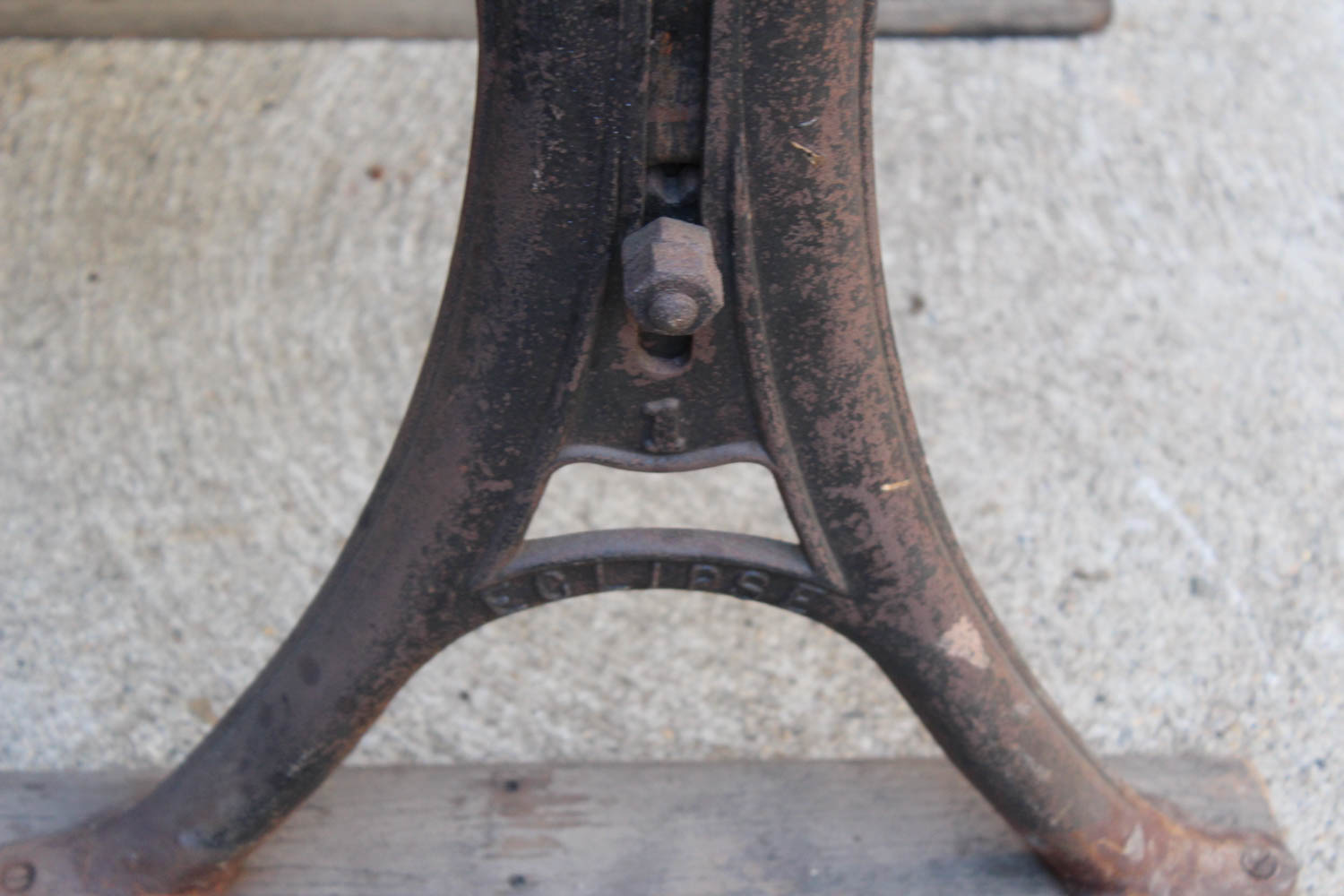 Eclipse Antique Cherry and Cast Iron School Desk By The Theodor Kundtz Company