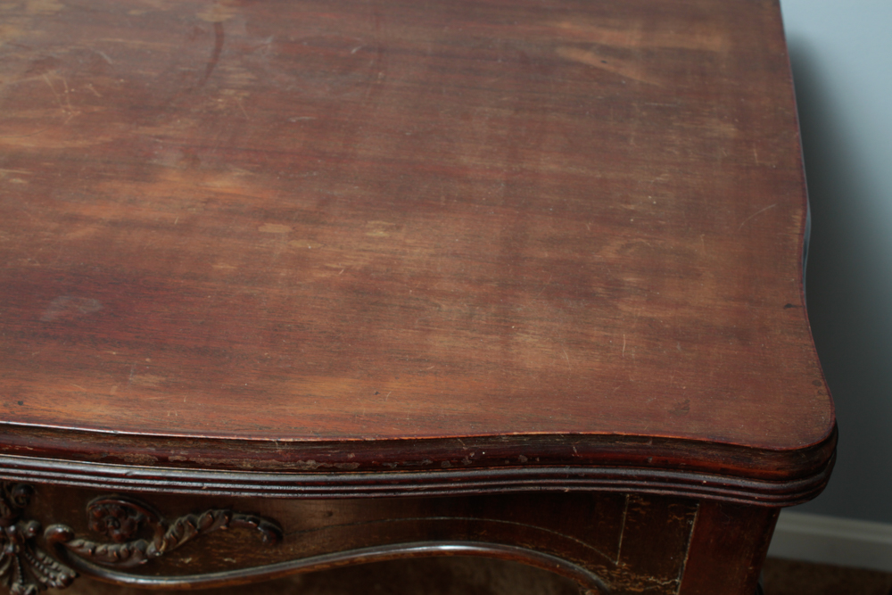 Antique Mahogany Extendable Flip-Top Dining Table