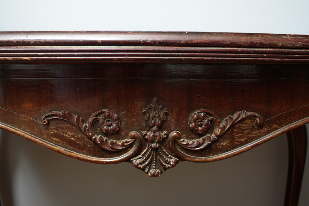 Antique Mahogany Extendable Flip-Top Dining Table