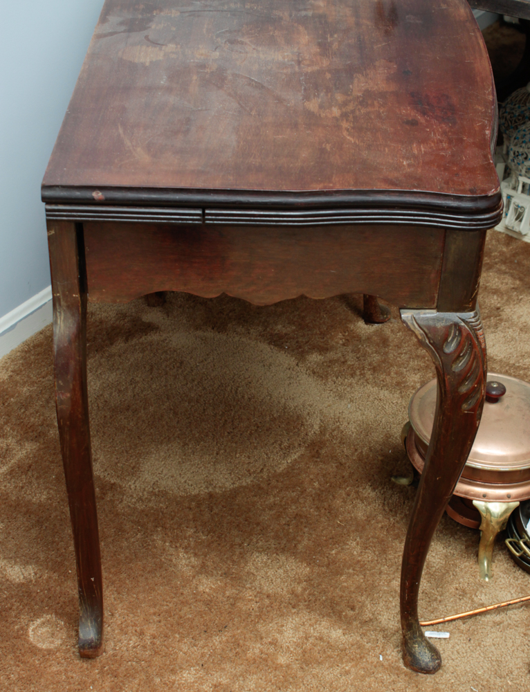 Antique Mahogany Extendable Flip-Top Dining Table