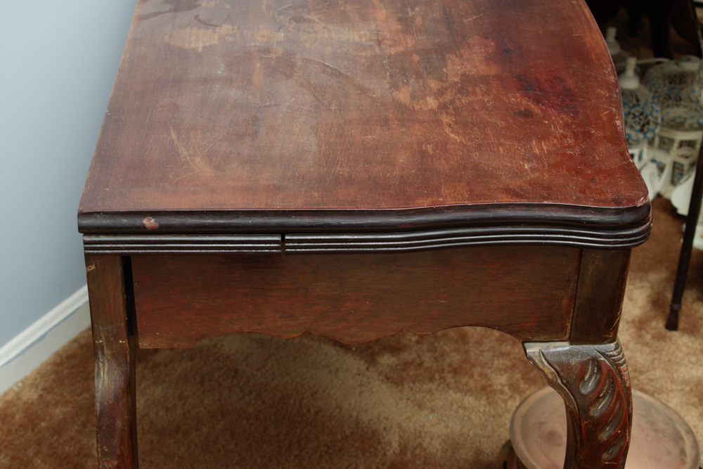 Antique Mahogany Extendable Flip-Top Dining Table